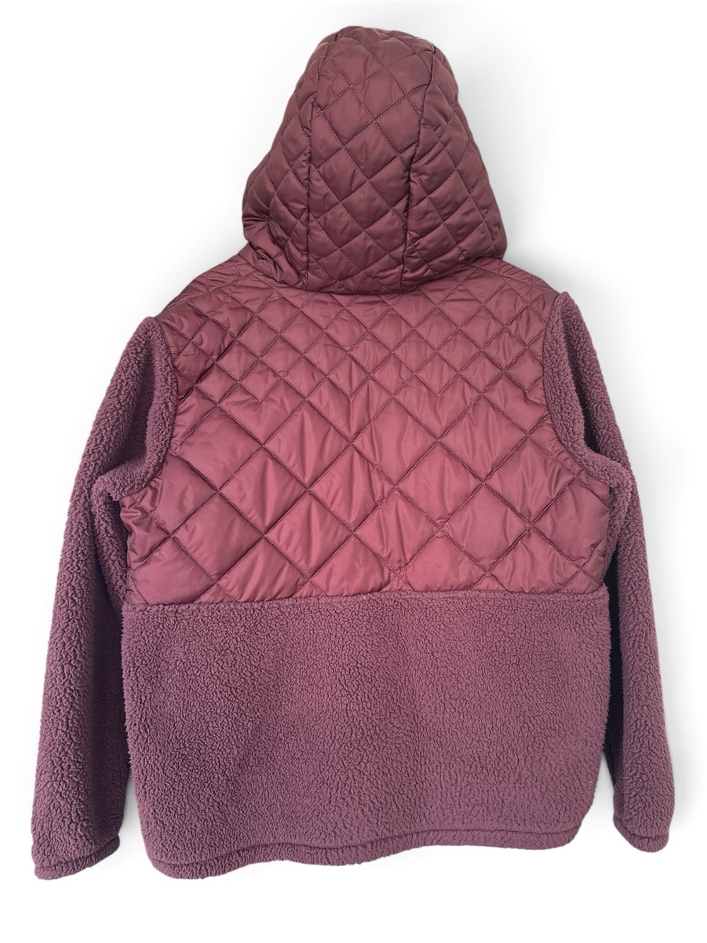 Columbia Quilted & Sherpa Pullover Hoodie - Mauve Women’s Large - Picture 4 of 5